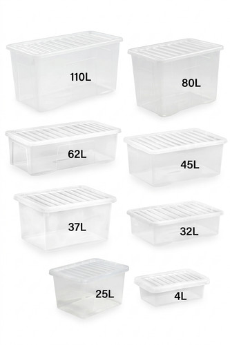 Clear plastic storage boxes - storage,
