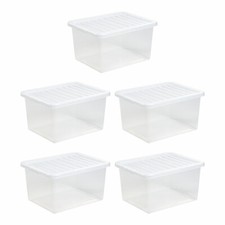 5 x 37 Litres Clear Plastic