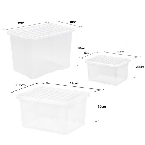 25l 37l 80l - clear, plastic
