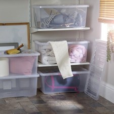 5 x 45L Clear Plastic Storage