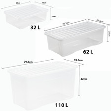 32L/62L/110L Clear Plastic