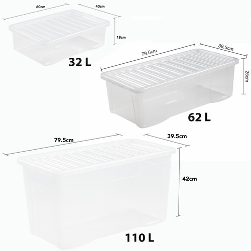32l 62l 110l clear - clear, plastic