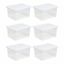 6 x 37 Litres Clear Plastic